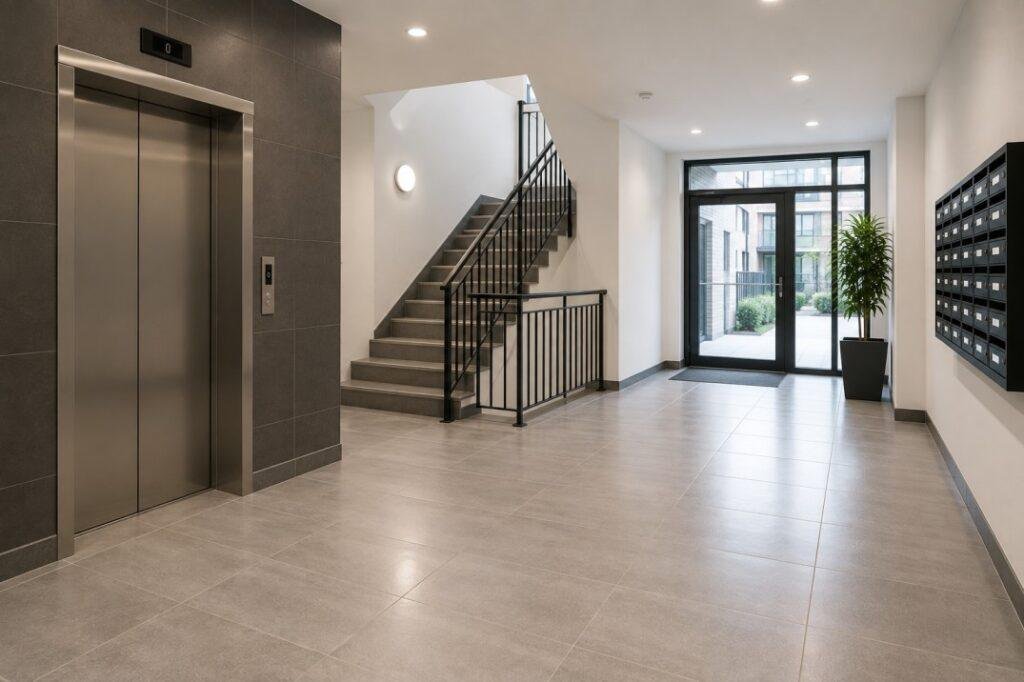 Commercial building lobby and communal area cleaning